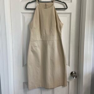 Banana Republic Sheath Dress Beige Size 10 Petite Sleeveless Knee Length NWT